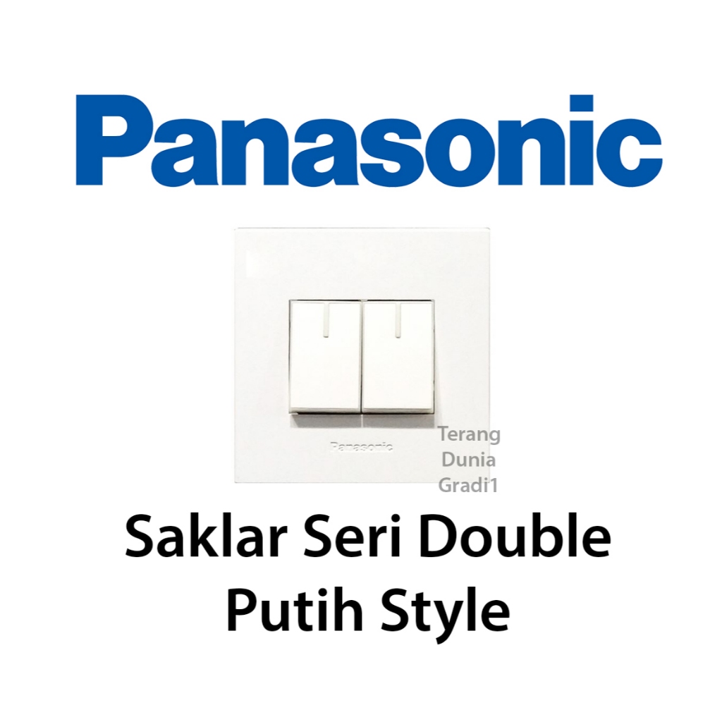 Saklar Double Panasonic Putih Style Panasonic Saklar Seri Putih Style Cetrekan Dua lampu Panasonic P
