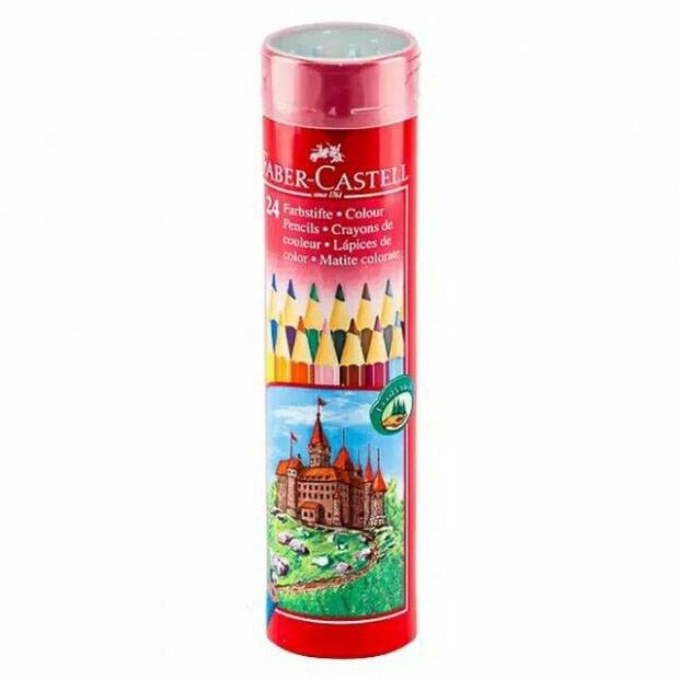 

KODE M16Y FaberCastell Colour Pencils in Round Tin 24L Pensil Warna Kayu 24 Warna Panjang
