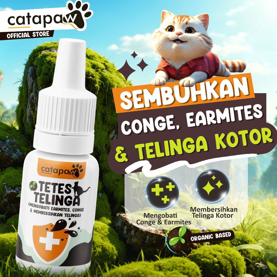 KODE W52V CATAPAW Tetes Telinga Kucing Mengobati Earmites Conge Gatal Infeksi Pembersih Kuping Conge