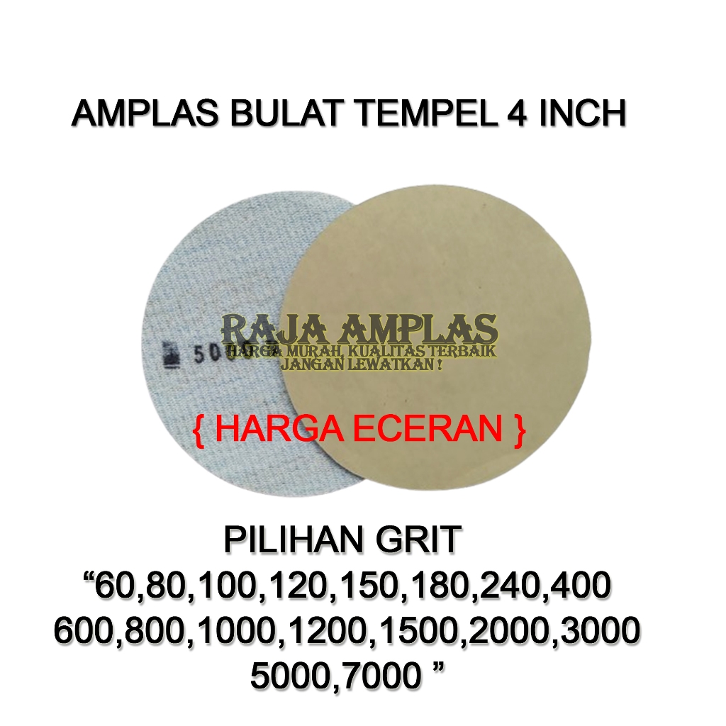 RJA - AMPLAS BULAT TEMPEL 4 INCH GRIT 40 - 7000 ( 1 LEMBAR )