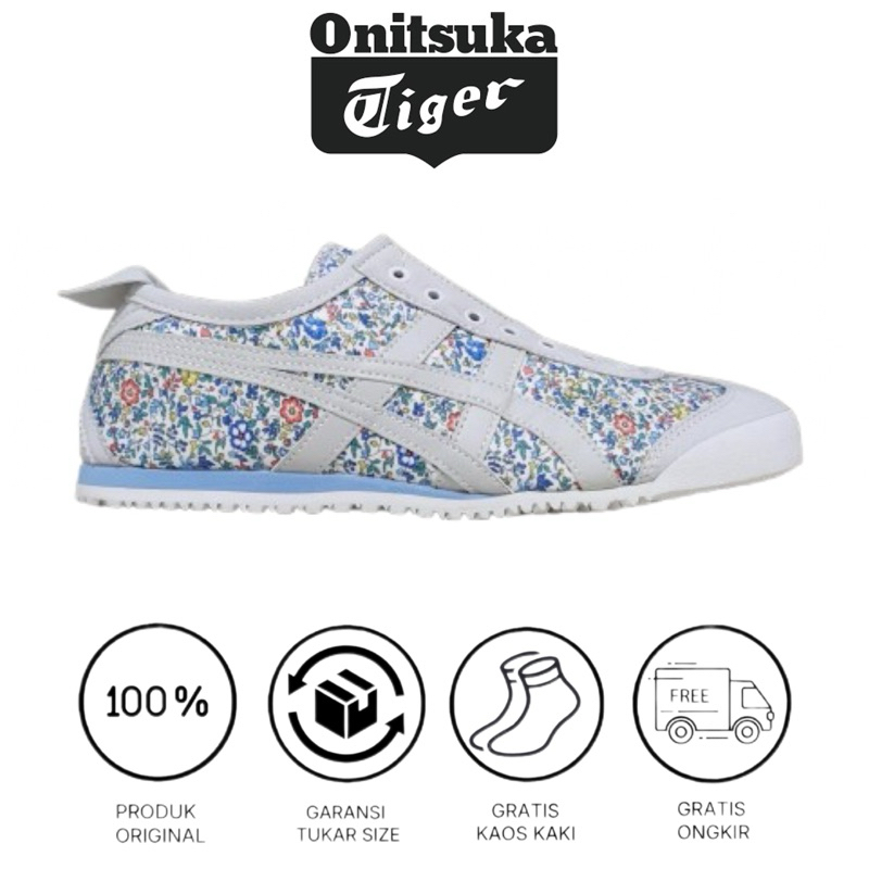 Onitsuka Tiger Mexico 66 Slip On Flower Blue Women's