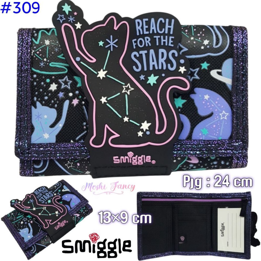 KODE V99Q Dompet Smiggle Cat  Dompet Smiggle Starry Cat  Dompet Lipat Anak Smiggle Motif Kucing Hita