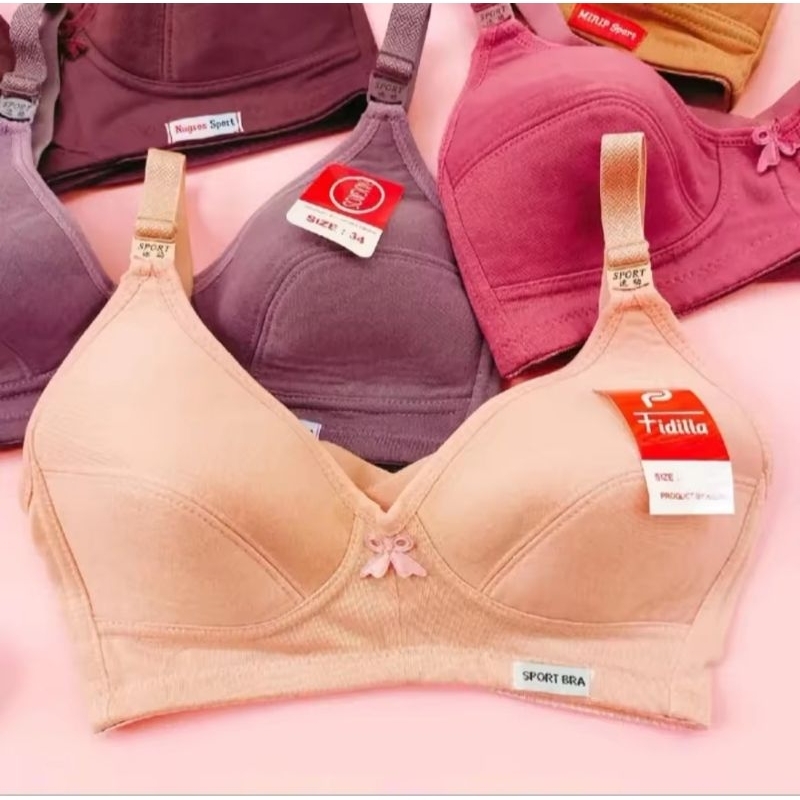 Kutang Lusinan Bra Wanita Sport Paket Isi 6 Pcs Tipis Tanpa Kawat & Busa Ukuran 34-42 Branded BH Wan