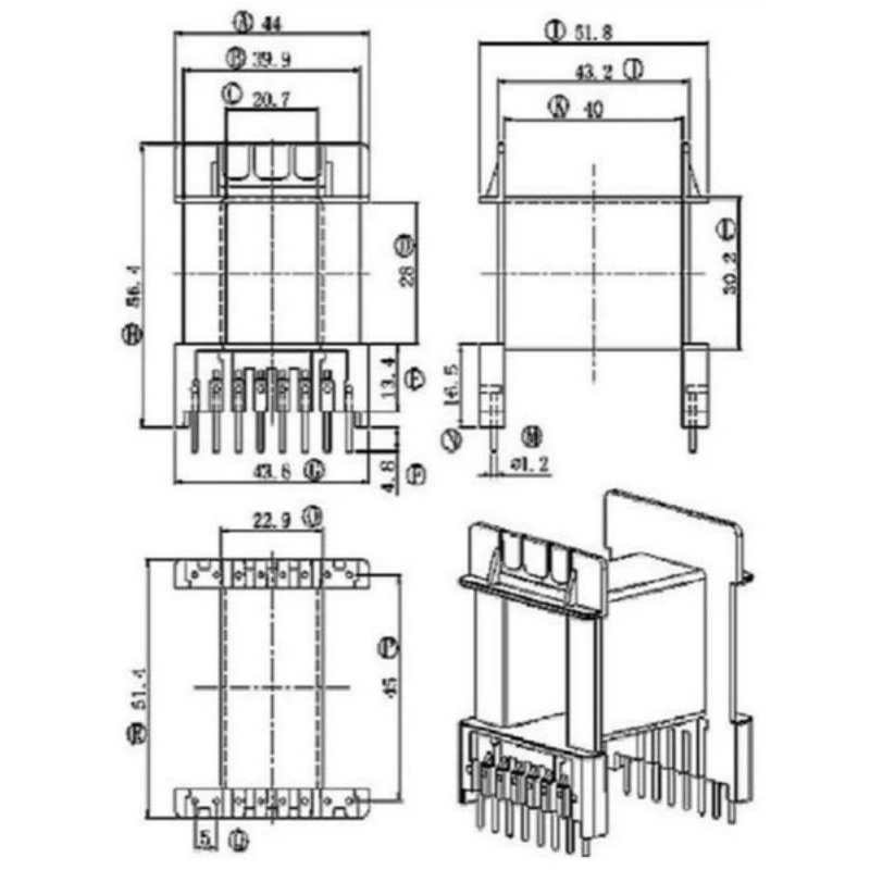Banana Sport Koker Trafo Ferrite Ee65