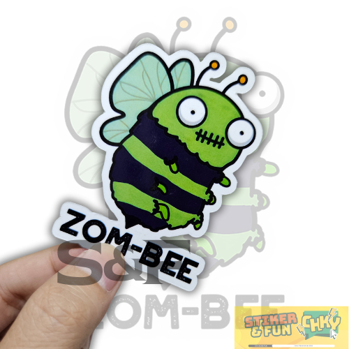 

Stiker Sticker Vinyl Laminasi Glosy ZOM BEE