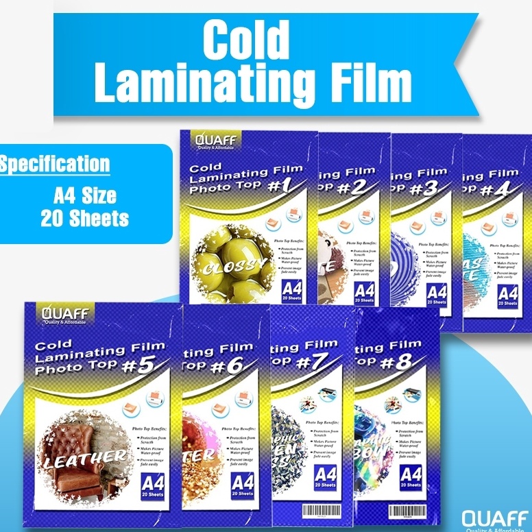 

KODE S82D Plastik Laminasi Dingin ukuran A4 8micron 2 lembarPhoto Top Cold Laminating Film