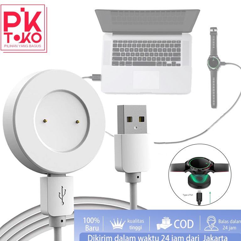 KODE K6J Kabel ChargerSmartwatch Charger Usb Magnetik Panjang 1m Untuk Huawei GtGt22e Honor Magic 2 