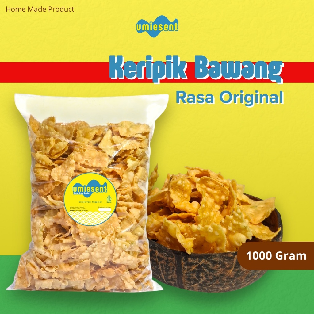 

Umiesent Keripik Bawang Gurih Krispi Rasa Original 1 Kg Home Made