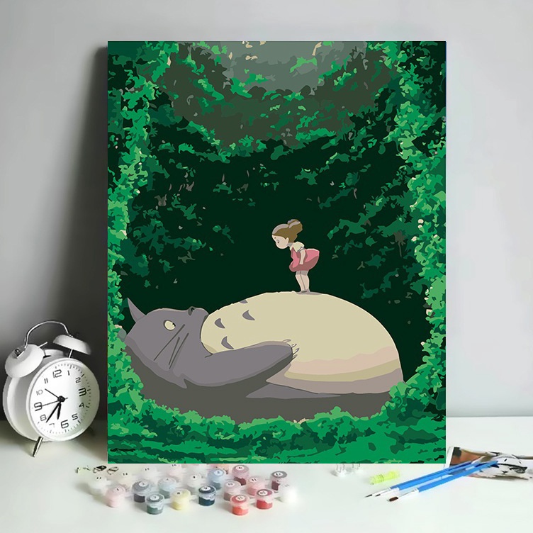 

KODE A14F HARU 3x4cm Paint by Number Kit Canvas DIY Character Totoro Ghibli Spongebob Kanvas Lukis Set Menggambar Melukis