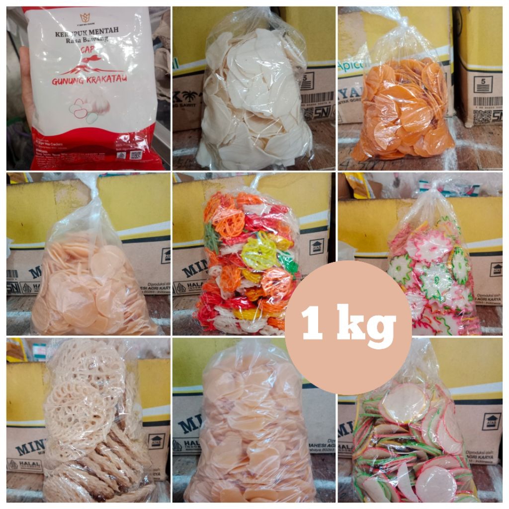 

Kerupuk mentah kemasan 1 kg