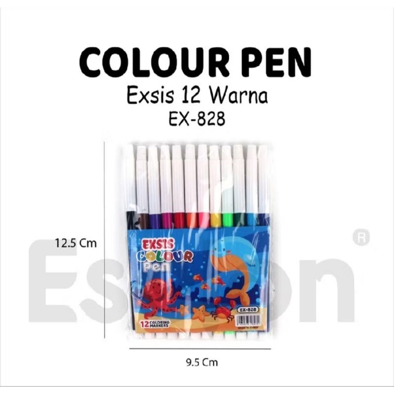 

12warna Spidol MINI EXSIS 828-12/1Set Color pen Mini EXSIS 12 warna