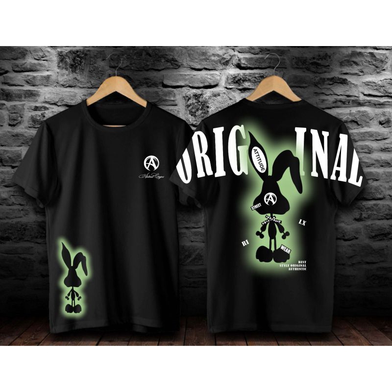 Kaos Kelinci Pilox Atitude|Kaos Pria Distro Lengan Pendek|Tshirt Cowok Sablon Belakang