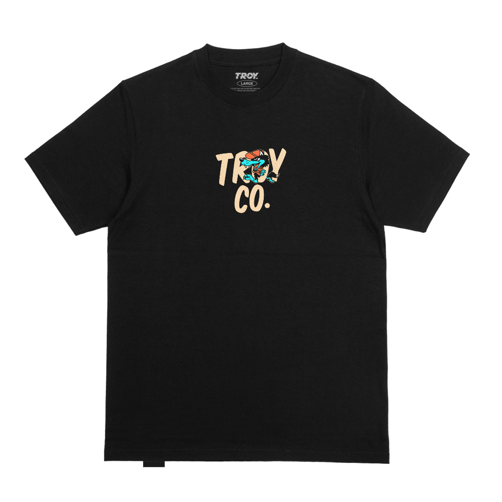 Troy Company Tshirt Black Naughty Fox - Kaos Pria Lengan Pendek Hitam MTD 1593