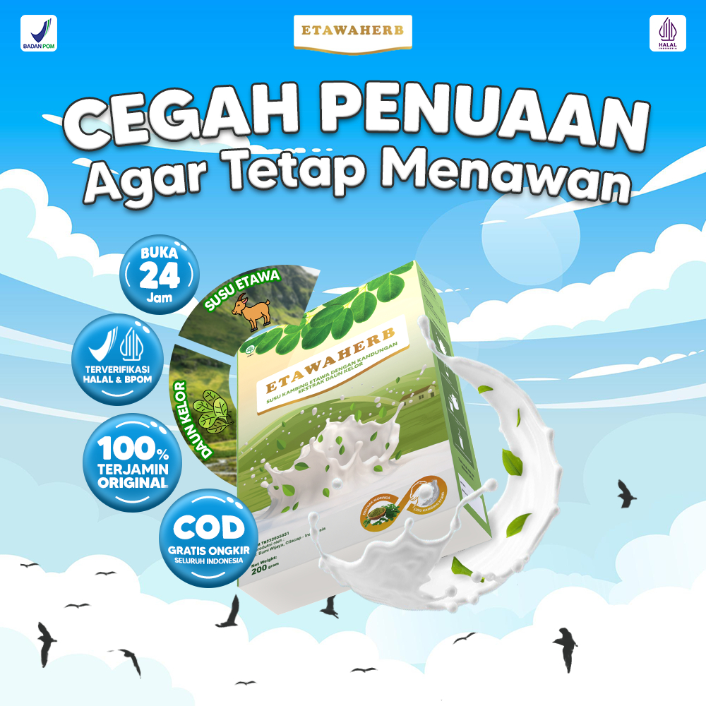 

Etawaherb Susu Kambing Etawa Unggulan Daun Kelor Bantu Mencegah Penuaan dini 200gr