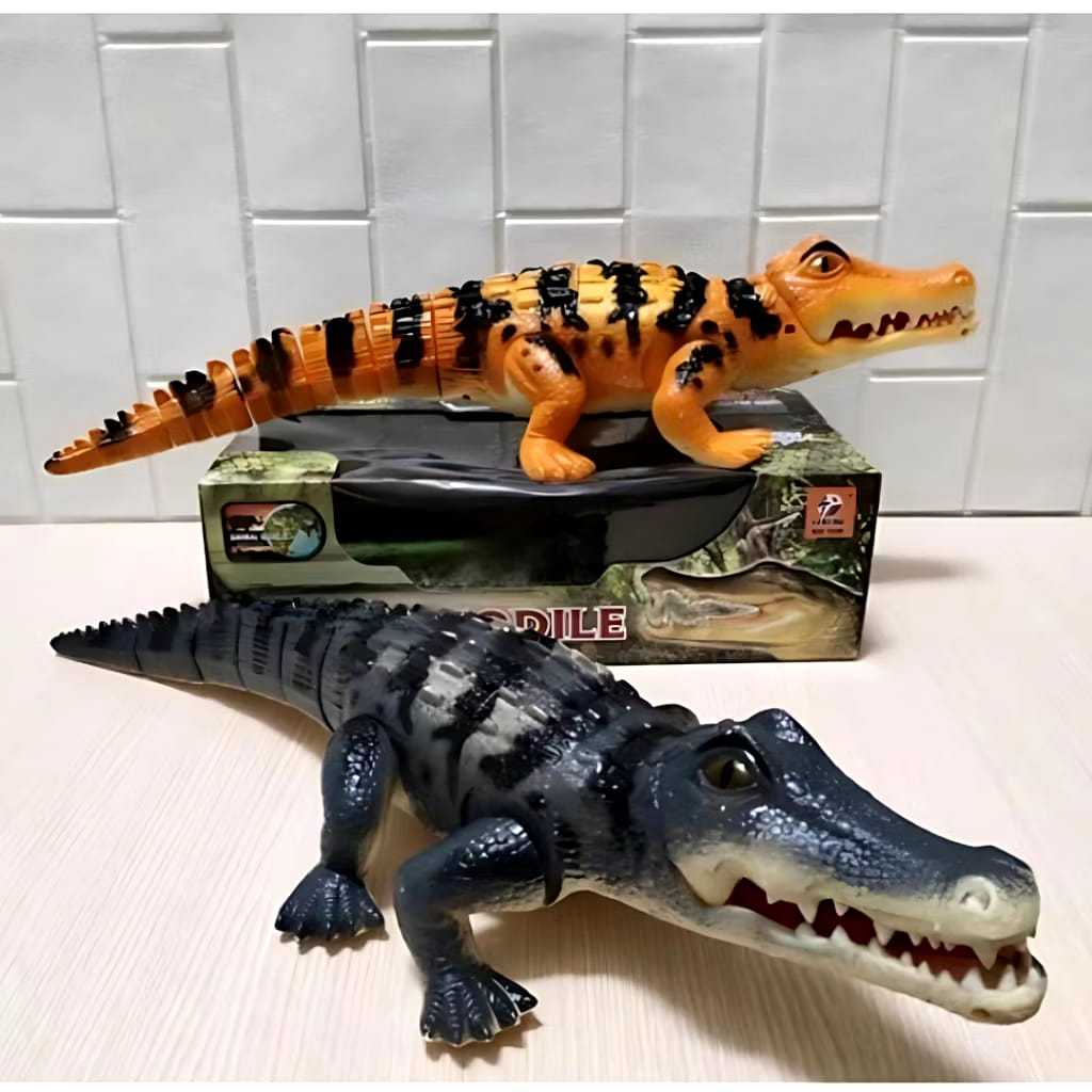 Mainan Buaya Music Berjalan / Mainan Crocodile Bisa Menyala dan Berjalan Music