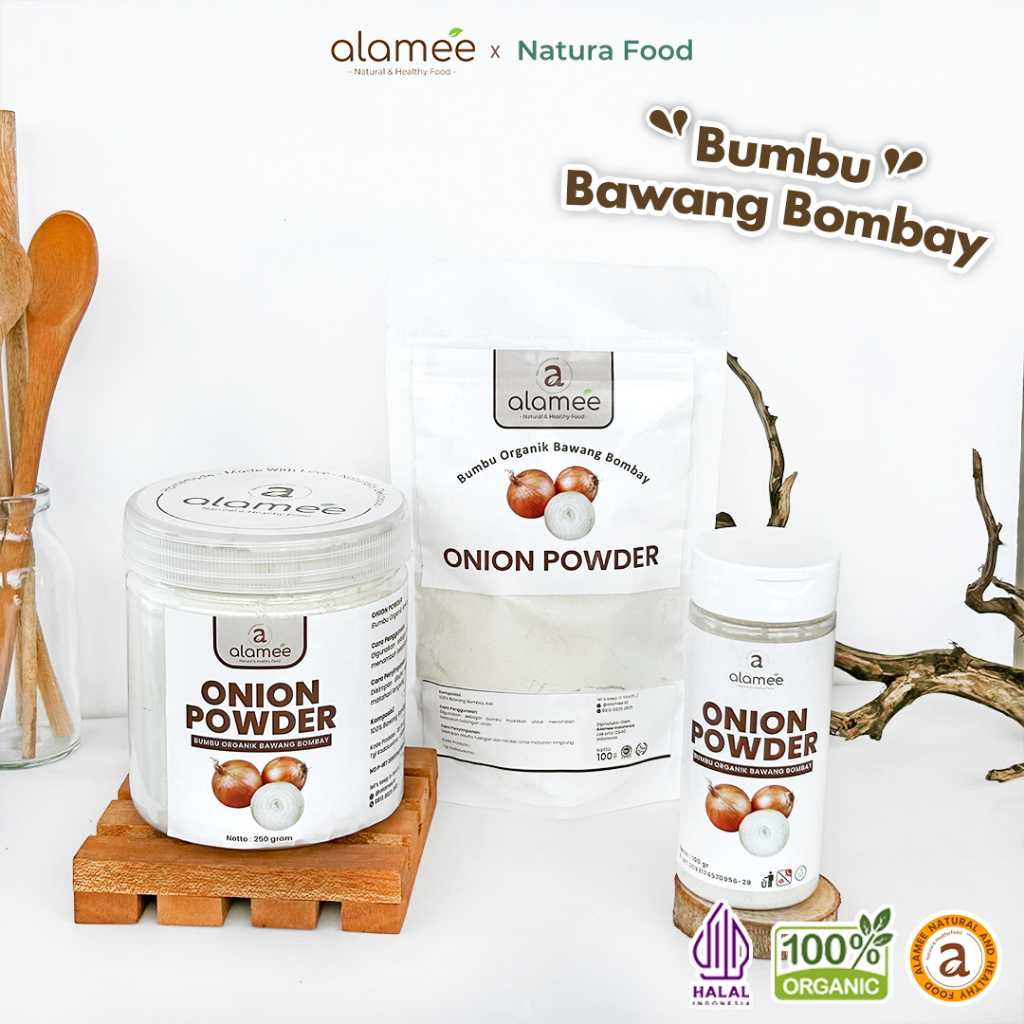

ALAMEE Bawang Bombay Bubuk Onion Powder Ground Spice Bumbu Bombai Dapur Organik Murni Asli Seasoning