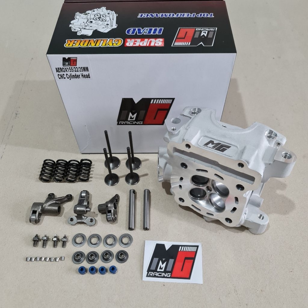PAKET SUPER HEAD KOMPLIT AEROX 22/25 CNC PORTING NEW NMAX HEAD R15 ORI 25/22 MG RACING