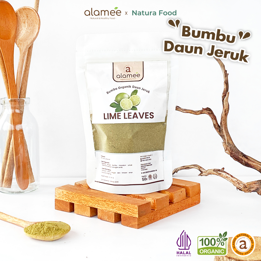 

ALAMEE Bubuk Daun Jeruk Lime Powder Bumbu Dapur Instan Organik Murni Asli Seasoning 50 Gram