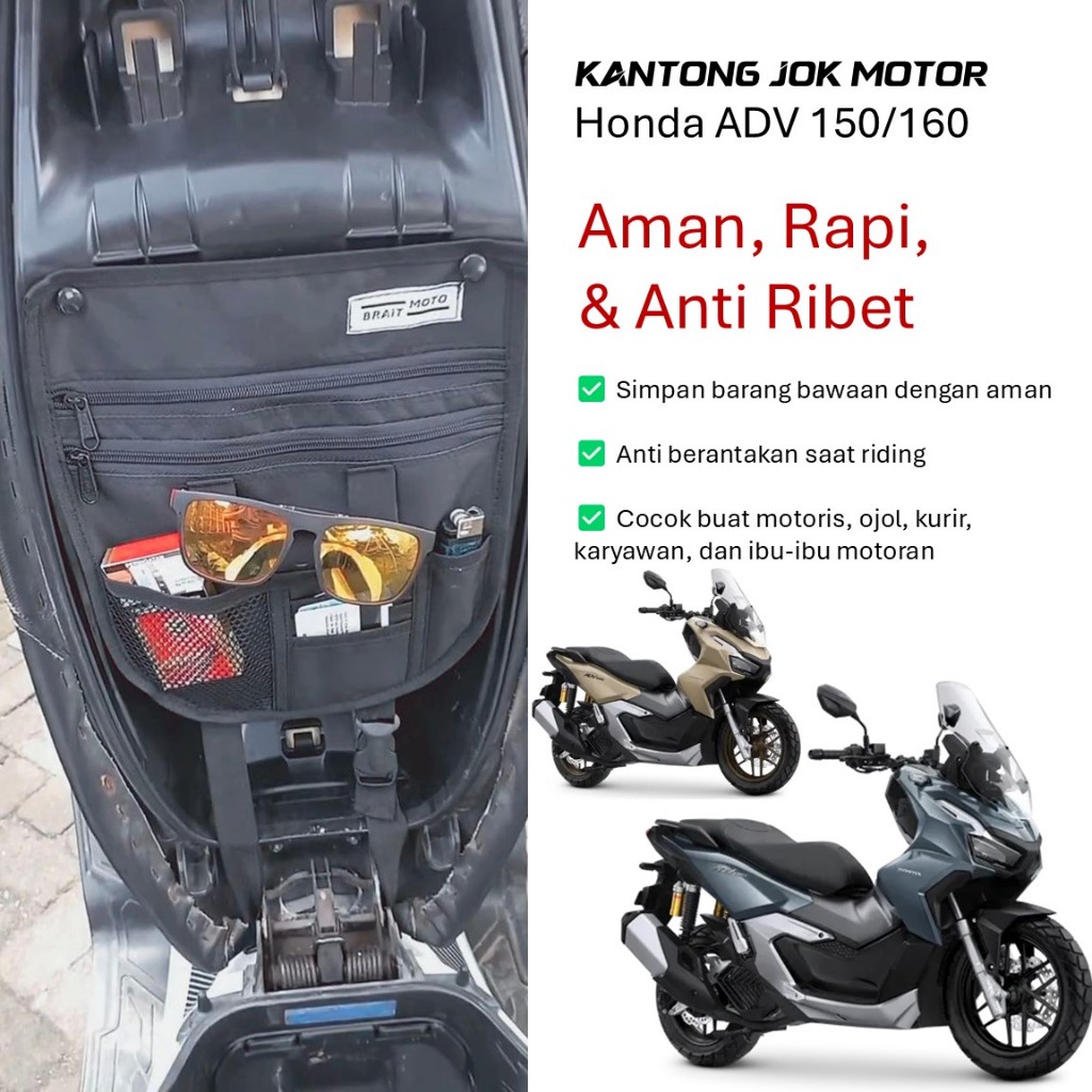 braitmoto Tas Bagasi Kantong Jok Motor Honda ADV 150 160