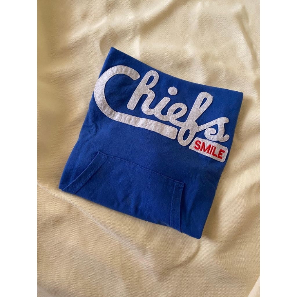 pl hoodie anak tanpa lengan biru elektrik