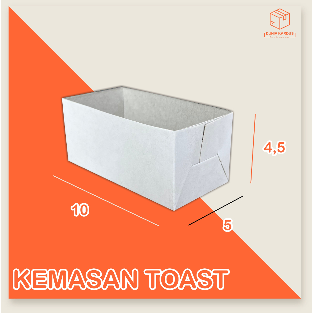 

kemasan paper tray/toast 10x5x4,5 cm | sandwich | box toast | box cake | cromboloni