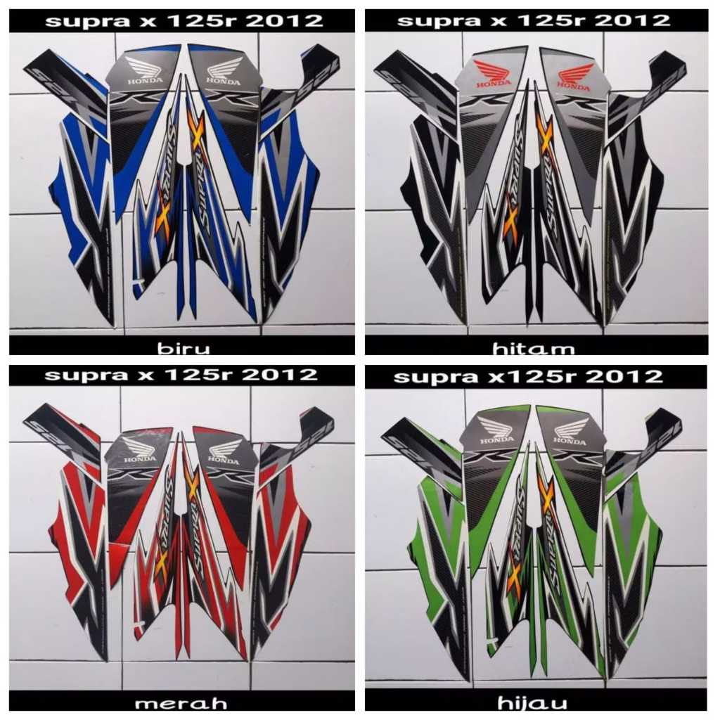 Striping Stiker Honda Supra X 125 R 2012 List Body Standar Motor Honda Supra X 125 R 2012