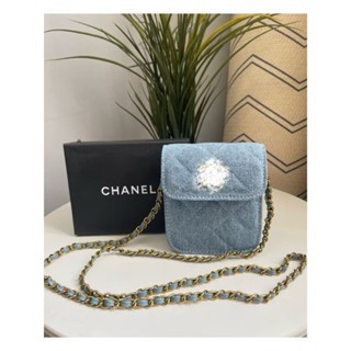 tas selempang mini sling denim jeans blue branded vip gift