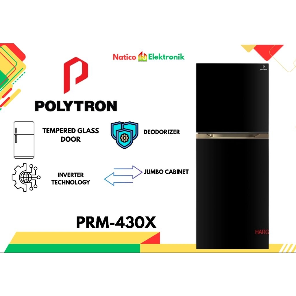 Kulkas Polytron PRM-430X 2 PINTU BELLEZA 300 Liter