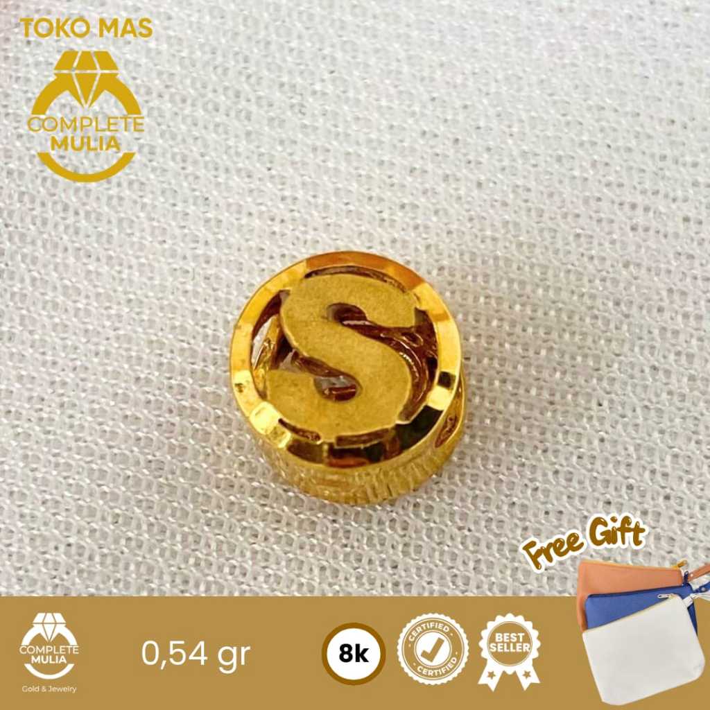 Variasi Gelang Emas Huruf S 8K Complete Mulia