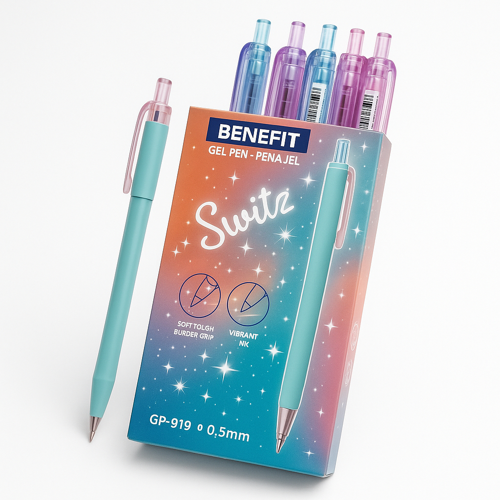 

Benefit GP-919 Pulpen Gel cetek tinta hitam 0,5 mm