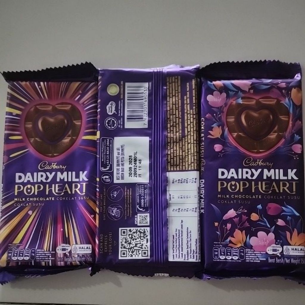 

Cadbury rasa susu 150gr pop heart