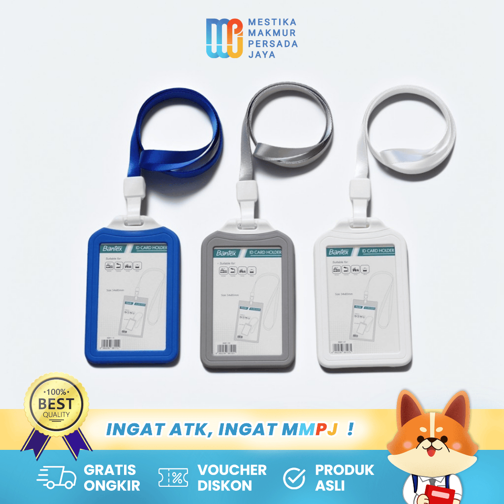 

Bantex Dual Side ID Card Holder Portrait + Lanyard – Tempat Kartu Nama Dua Sisi Vertikal 8881