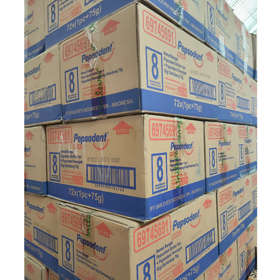 [KARTON] isi 72 Pepsodent Briliant Sikat 1 Dus kemasan 75gr + sikat gigi | Nisadkc