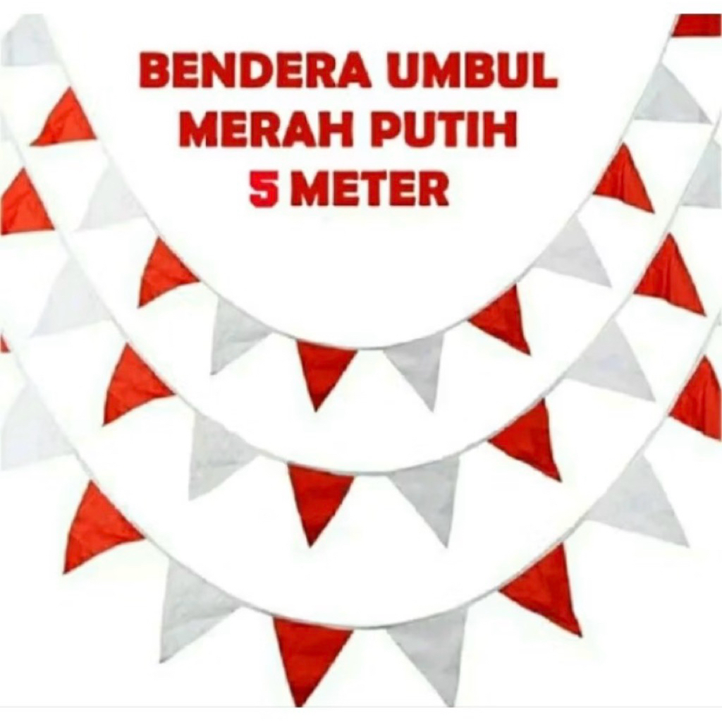 Bendera segitiga renteng merah putih / umbul umbul renteng segitiga