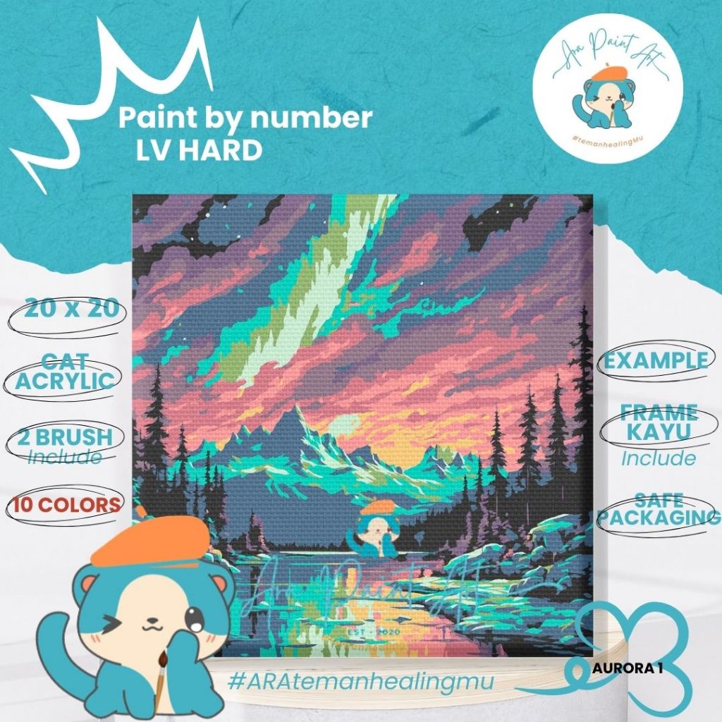

Ara Paint Art AURORA SERIES Paint by numbers kit I Painting I Painting by number I Kado Wisuda I Kado unik