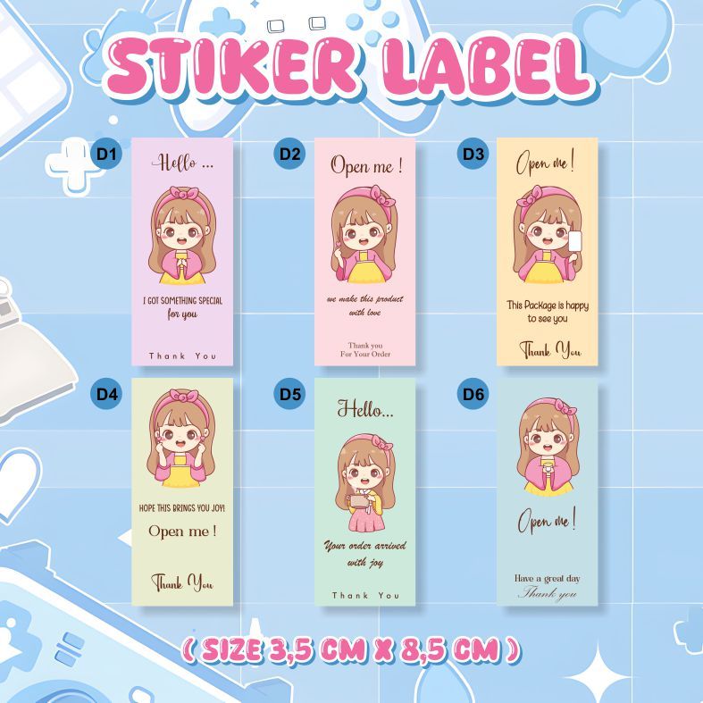 

STIKER OPENME - STIKER THANK YOU - STIKER LABEL KEMASAN - STIKER CUTE - STIKER BOX D1 - D6