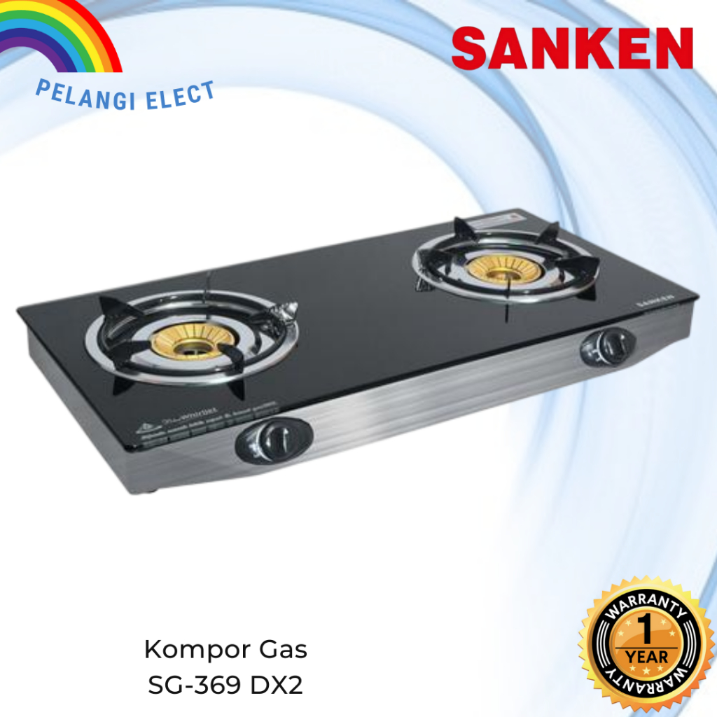 KOMPOR 2 TUNGKU SANKEN SG 369 DX2 / SG 369DX2 TEMPERED GLASS TERMURAH