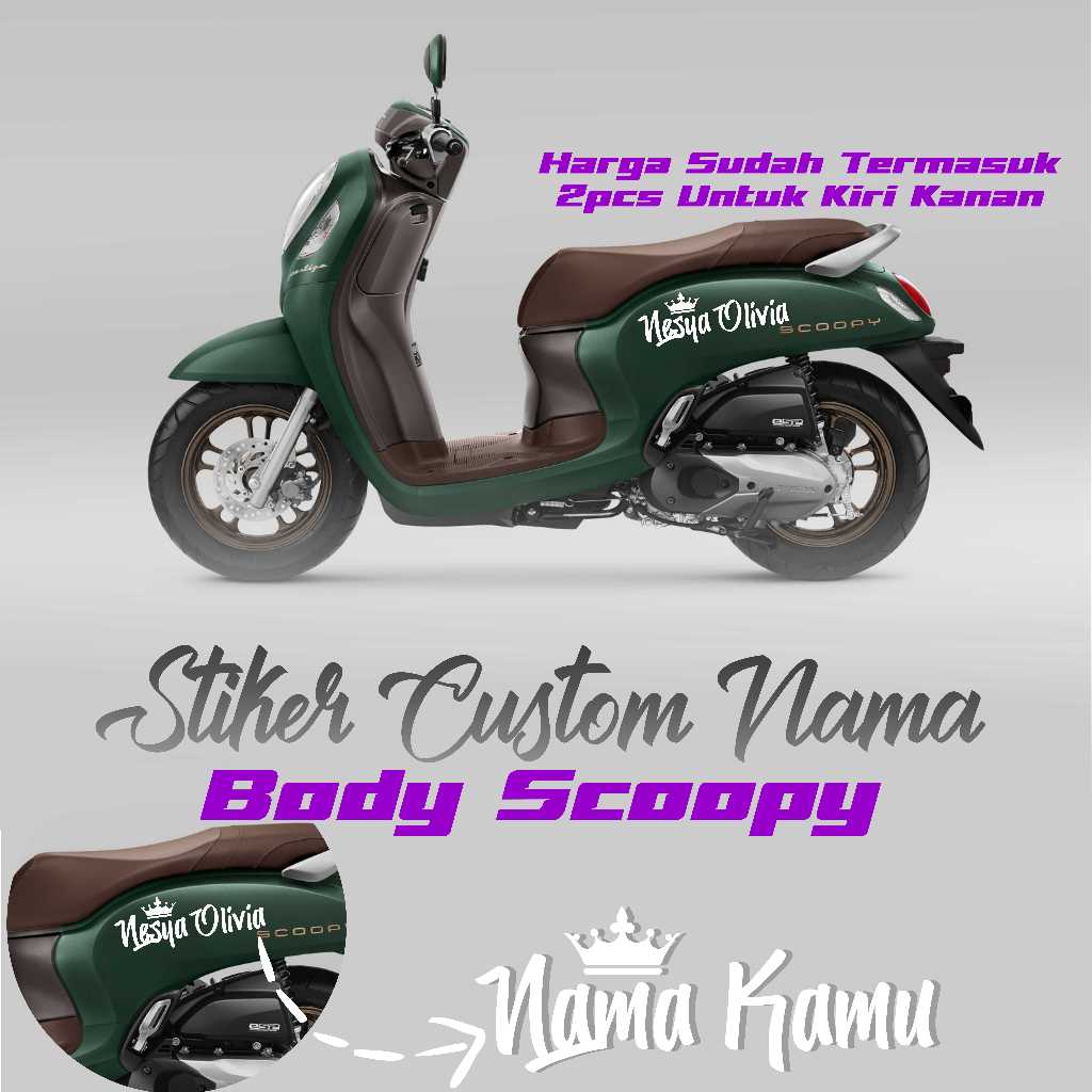 STIKER CUSTOM NAMA BODY SCOOPY - STIKER CUTTING CUSTOM NAMA BODY MOTOR - STIKER CUSTOM NAMA BODY MOT