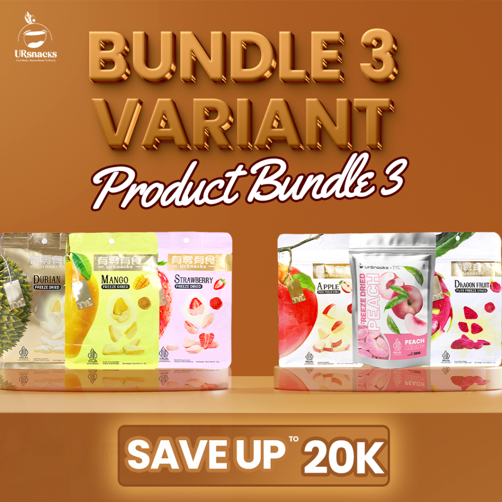 

URSNACKS All Variant Bundle 3 - Snack Keripik Buah Asli HALAL BPOM