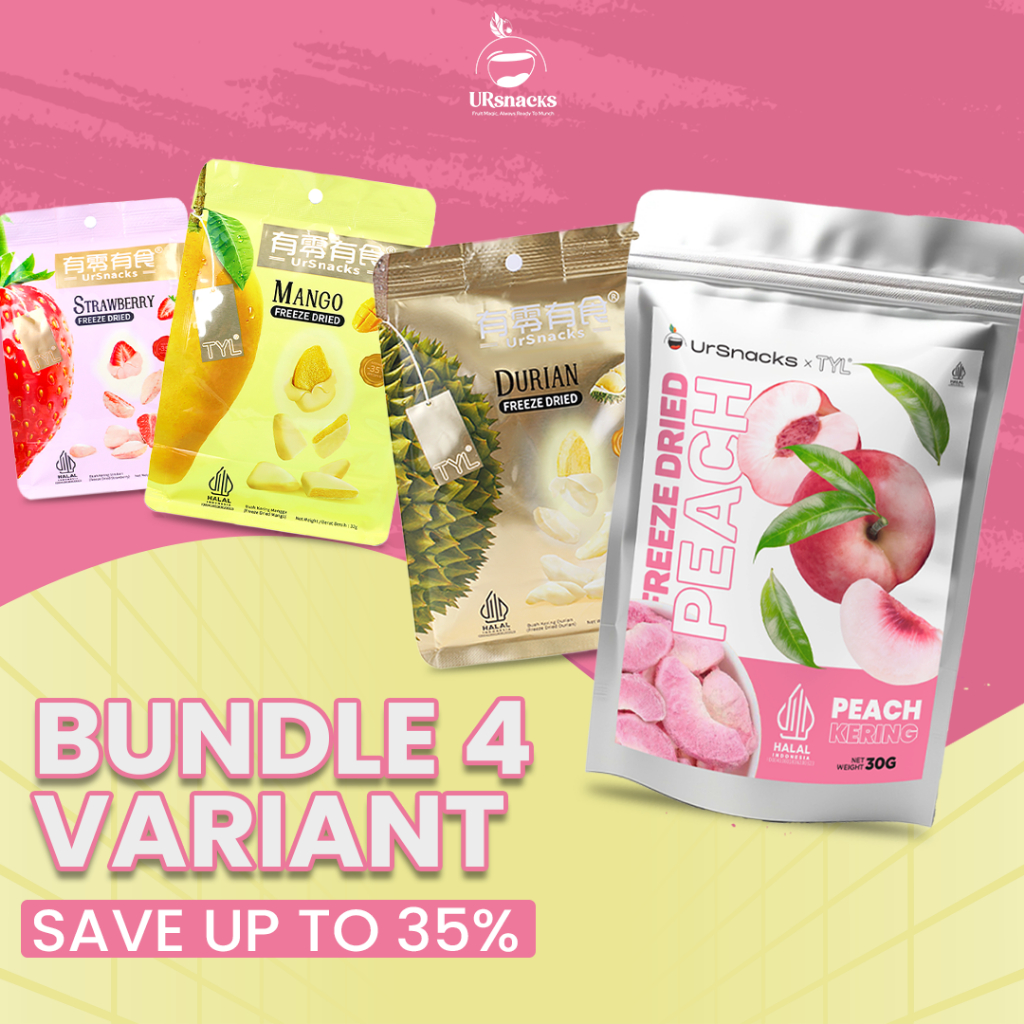 

URSNACKS All Variant Bundle 4 - Snack Keripik Buah Asli HALAL BPOM