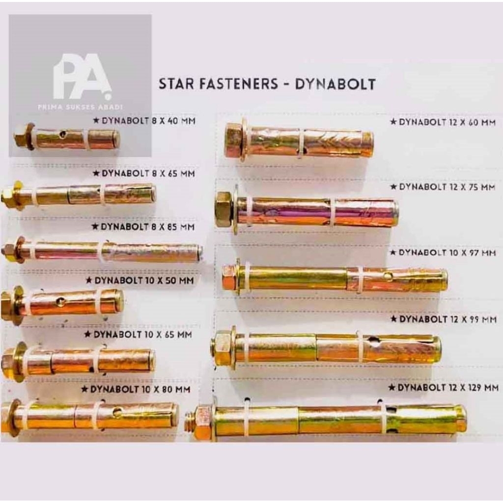 [Ekonomis] Dynabolt 10 mm | Dynabolt | Dynabolt kuning M10 | Dinabol | expansion bolt | mechanical a
