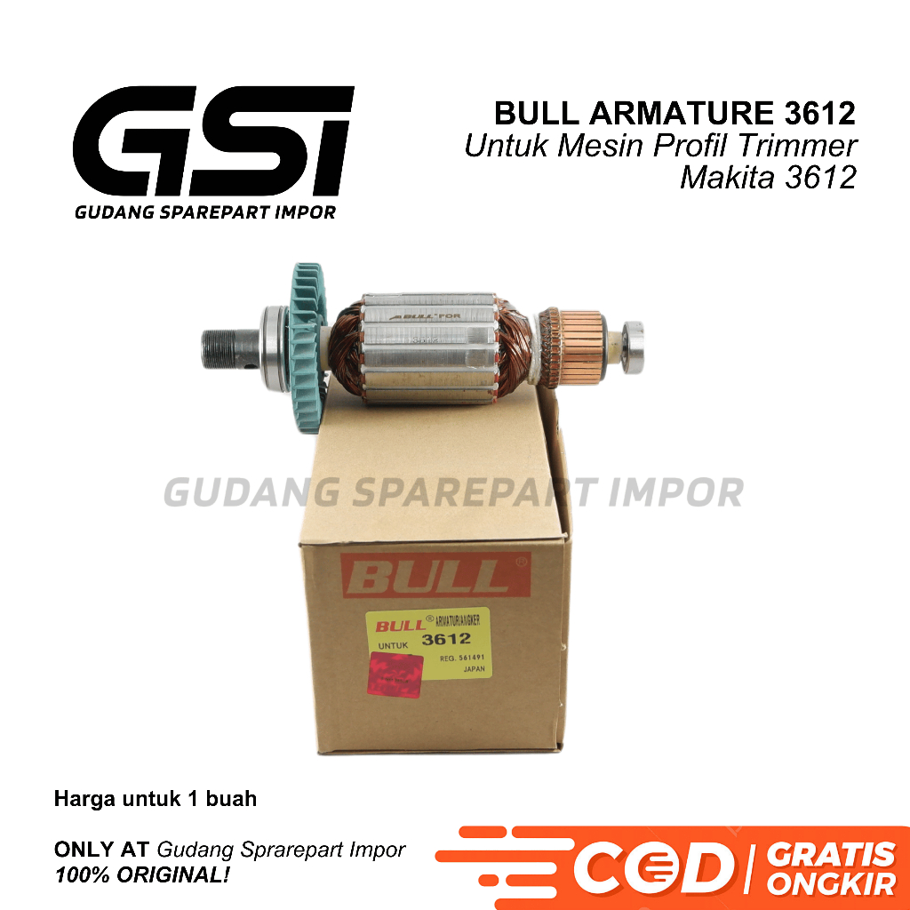 BULL Armature 3612 Profil Besar Makita / Trimmer Motor / Angker Rotor Dinamo