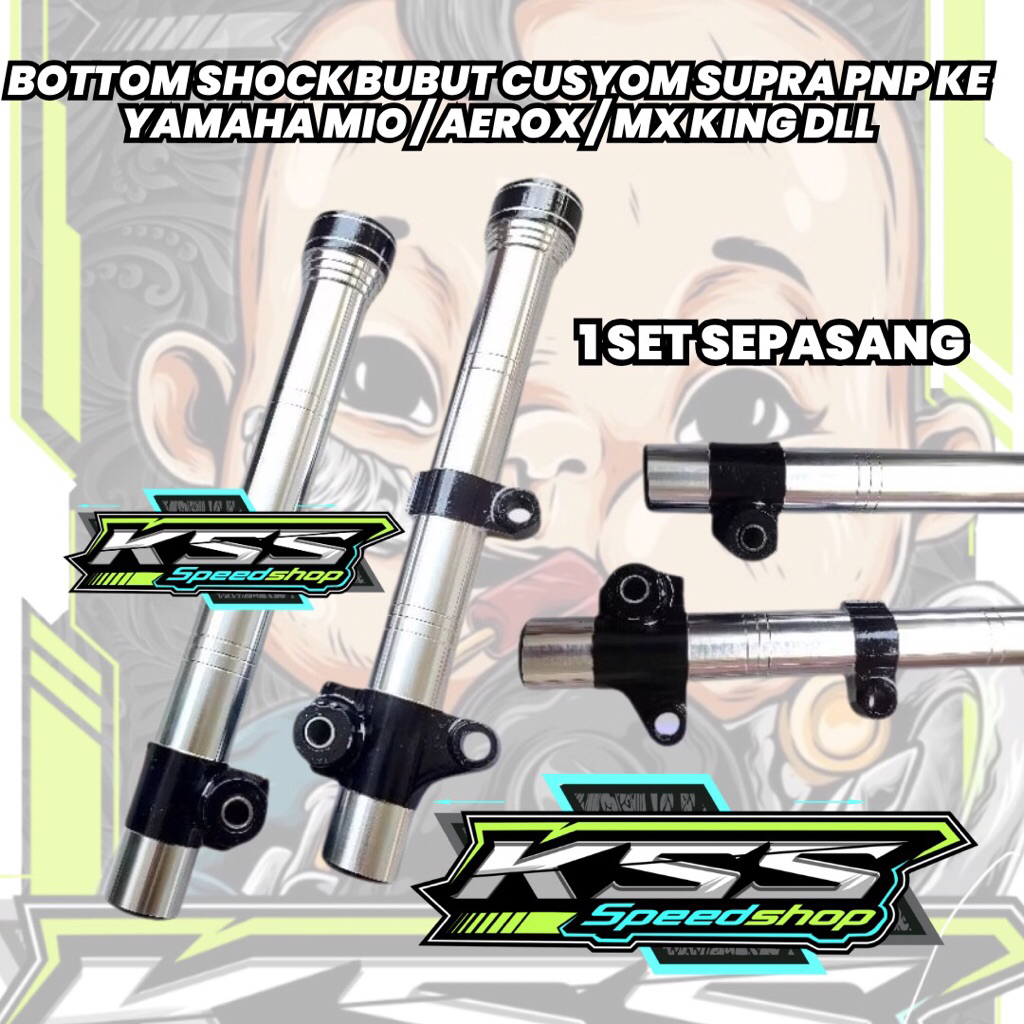 Bottom bubut custom supra pnp ke mio aerox mx king downsize bottom shock depan supra wave bubut gila