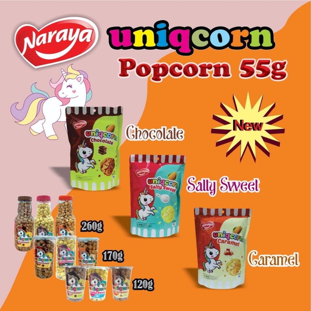 

Naraya Uniqcorn Popcorn Chcolate/Salte/Caramel 55 gr