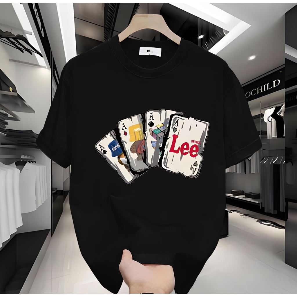 【COD】TRENDING Kaos Poker Premium Kekinian - Desain Kartu Remi Unisex Limited Edition (Diskon 50% Har