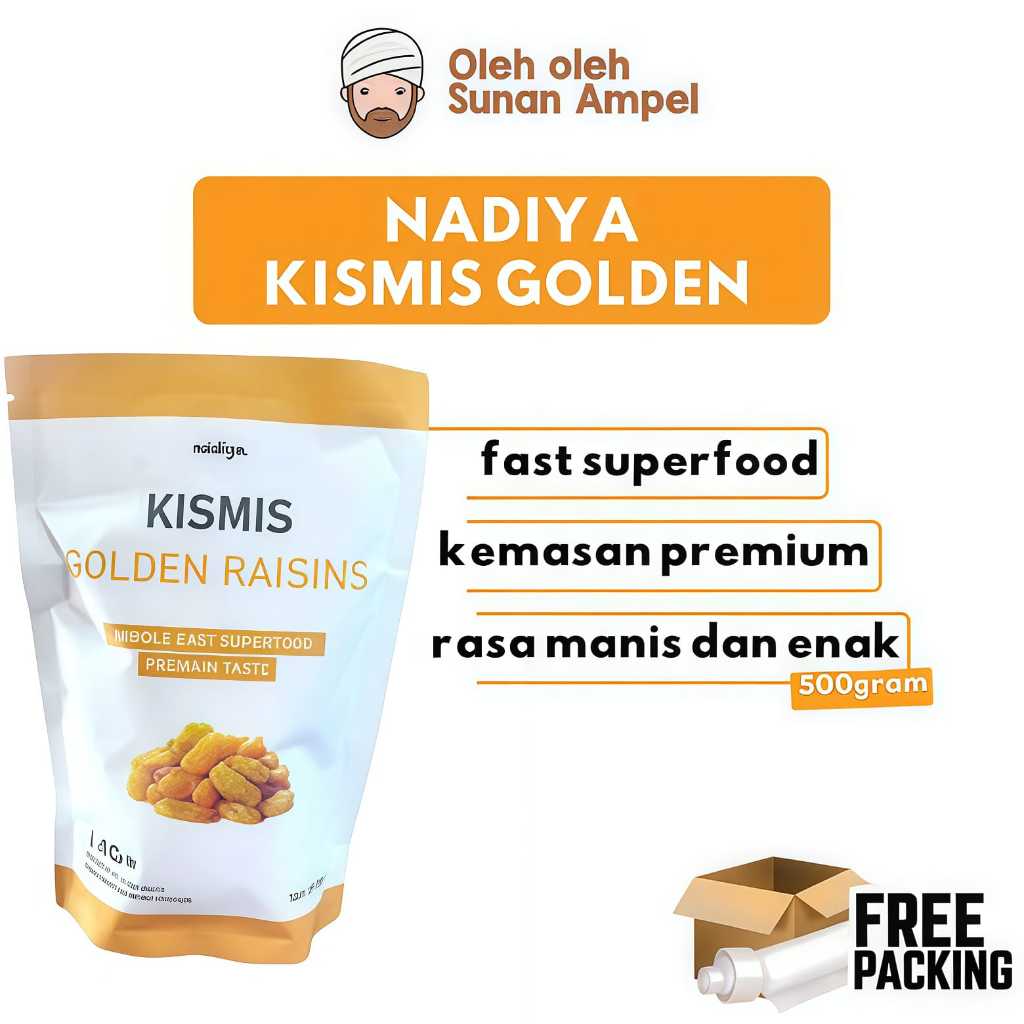 

NADIYA KISMIS Premium 500Gr Kismis Golden Raisin Kemasan Premium Cocok Sebagai Pengganti Permen