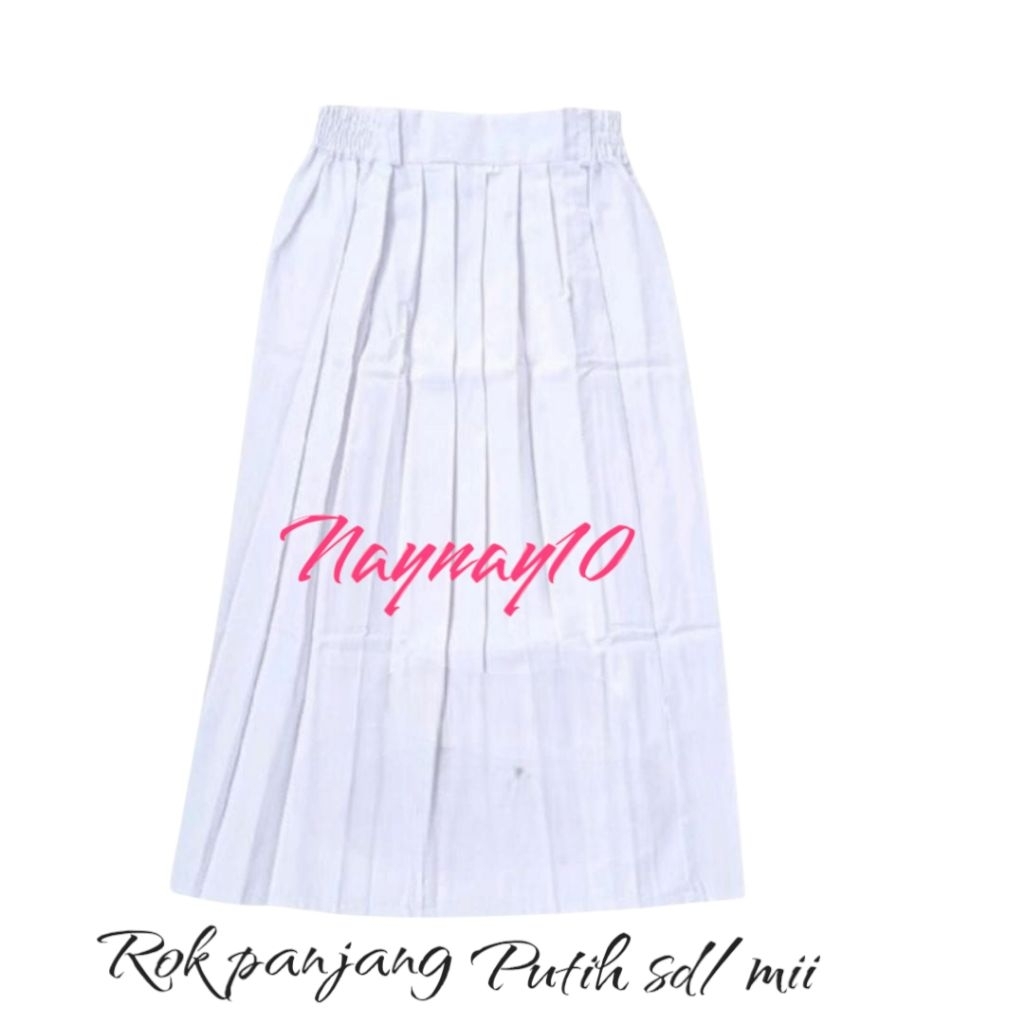 rok putih panjang sd anak perempuan