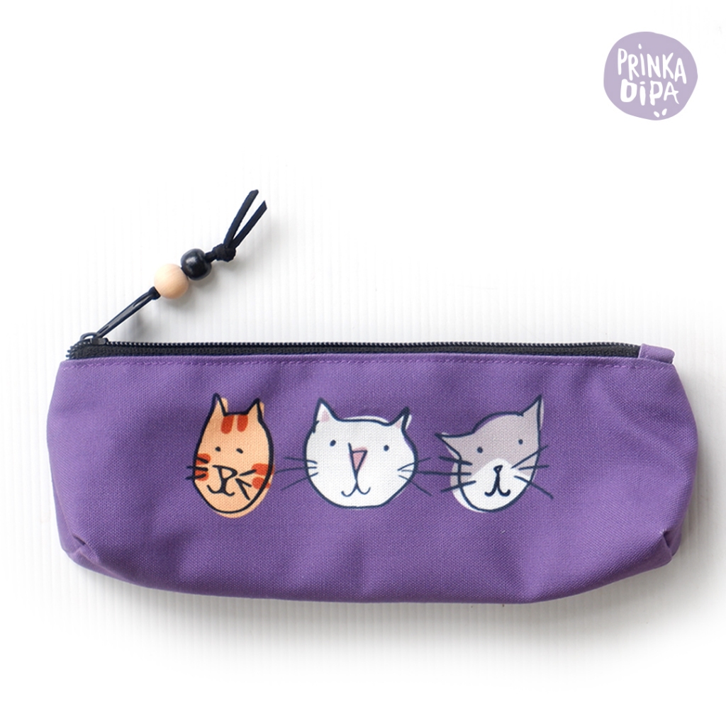 

Tempat Pensil / Pencil Case - 3 Kucing - Ungu