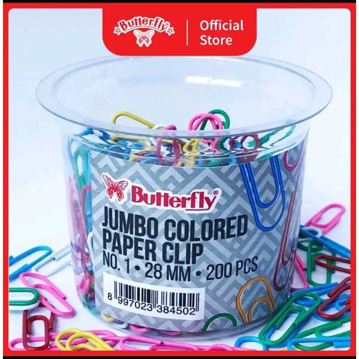 

Butterfly Paper Clip / Klip / Penjepit Kertas Warna (isi 200 pcs)
