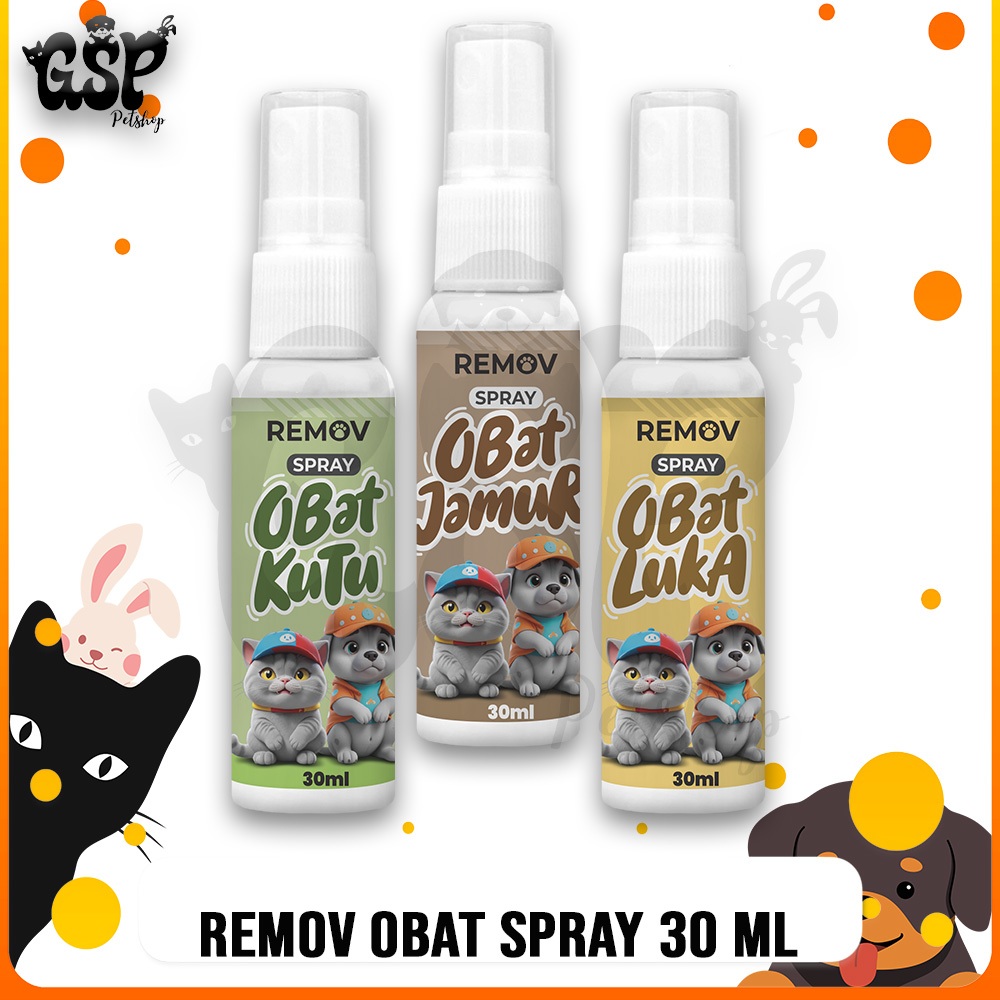 REMOV Obat Spray Jamur Anjing Kucing 30 ML | Obat Jamur Remov Spray 30ml